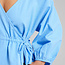 DEDICATED overslag blouse DELLA BLUE biologisch katoen