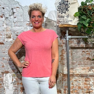 HempAge HEMPAGE top met cut out EVA HIBISCUS hennep & biologisch katoen