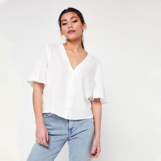 THINKING MU THINKING MU hennep blouse LIBELULA WHITE met tencel