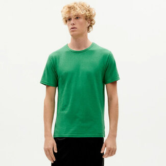 THINKING MU THINKING MU hennep basic heren shirt CLOVER GREEN