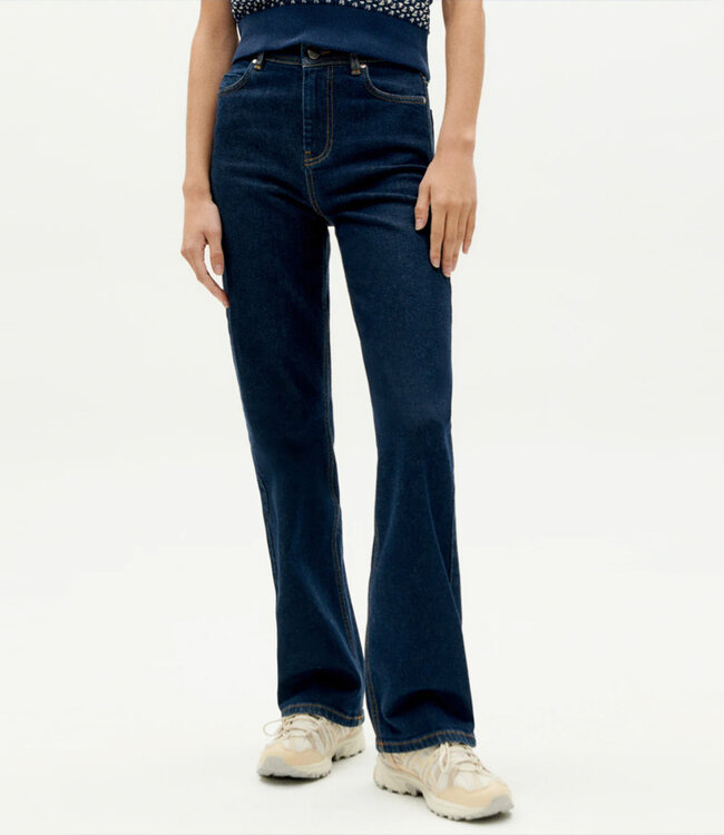 THINKING MU wijde spijkerbroek THERESA DARK DENIM