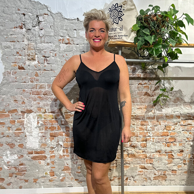 Zwarte slipdress sale