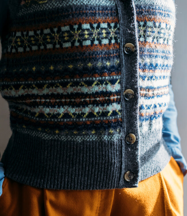 ERIBÉ wollen spencer dames vest KINROSS GARNET