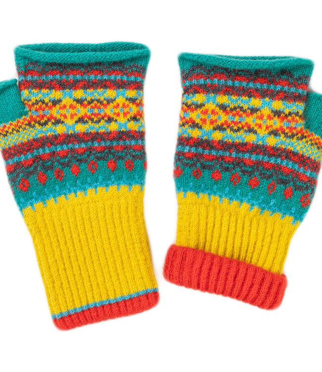 ERIBE Wollen POLSWARMERS 100% merino Fairisle ALLOA CALLA