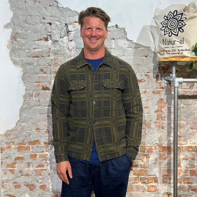 KCA geruit overshirt GER GREEN CHECK biologisch katoen