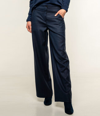 Alma & Lovis ALMA LOVIS pure wollen visgraat pantalon SENNA MARINE
