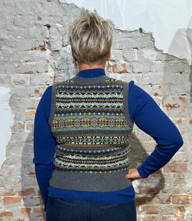 ERIBÉ wollen spencer dames vest KINROSS GARNET