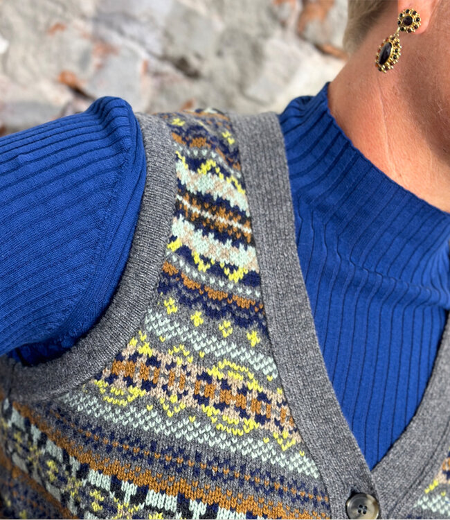 ERIBÉ wollen spencer dames vest KINROSS GARNET