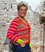 ERIBÉ lamswollen v-hals vest STOBO ROSA