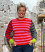 ERIBE gestreepte wollen trui STOBO ROSA reversible
