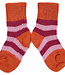 HIRSCH wollen sokken BABY gestreept 015 196 PINK ORANGE
