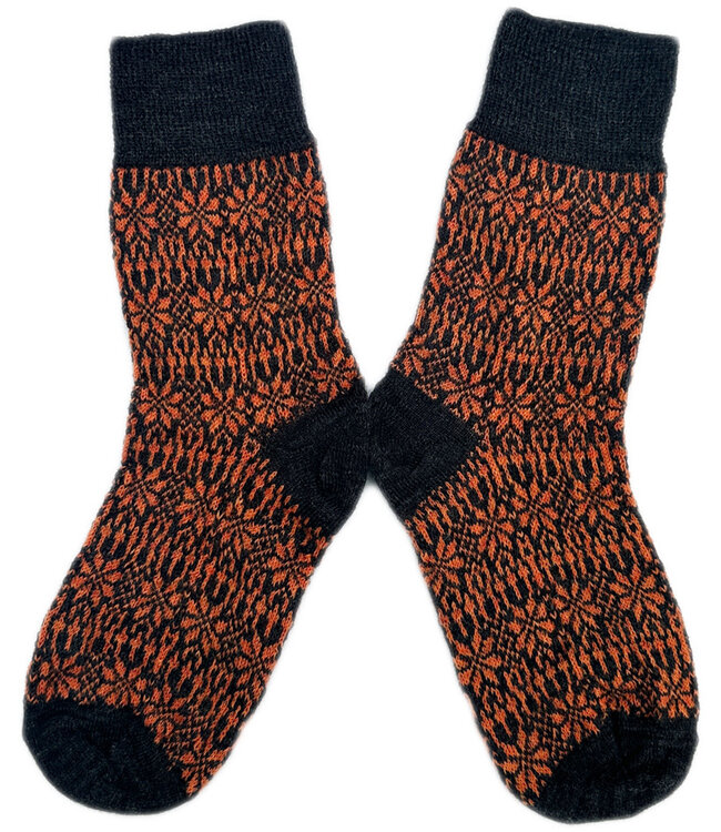 HIRSCH dunne wollen sokken KIND Noors 056 042 ANTRACIET MANGO