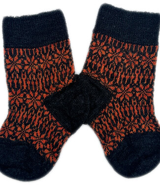 Hirsch Natur HIRSCH Dunne wollen sokken BABY Noors 056 42 ANTRACIET MANGO