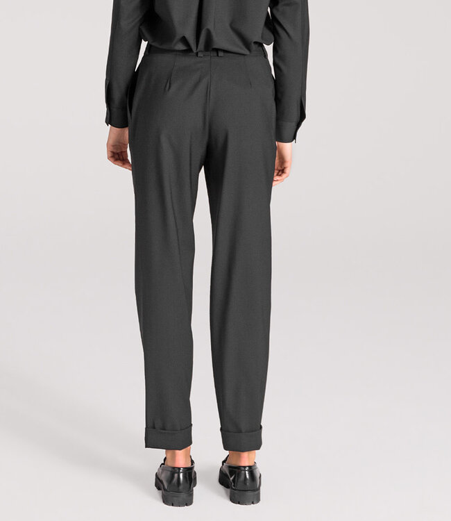 TRUE STORY zwarte wollen bandplooi broek MONA BLACK