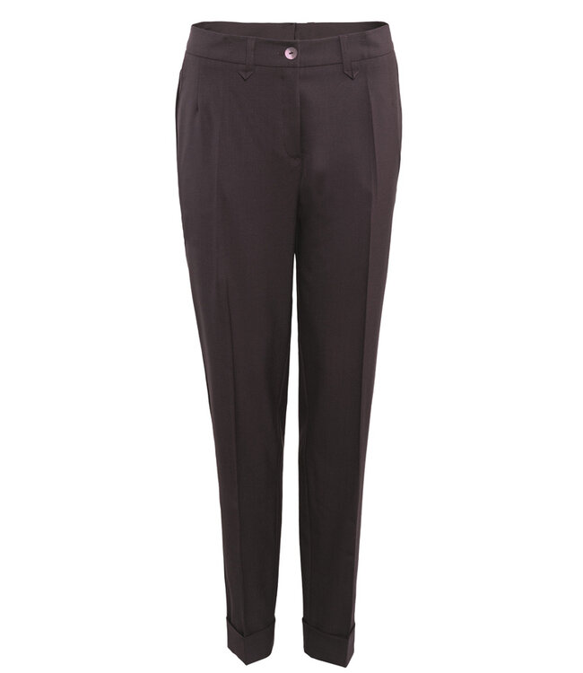 TRUE STORY pure wollen bandplooi broek MONA WINE