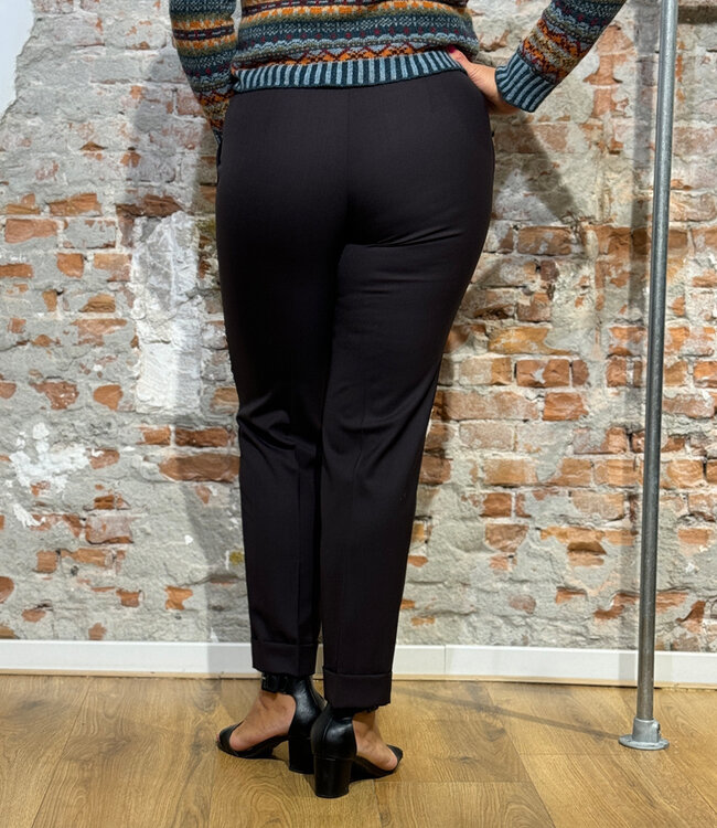 TRUE STORY pure wollen bandplooi broek MONA WINE