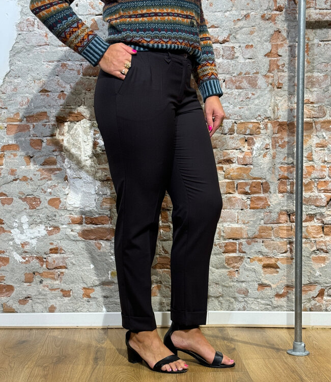 TRUE STORY pure wollen bandplooi broek MONA WINE