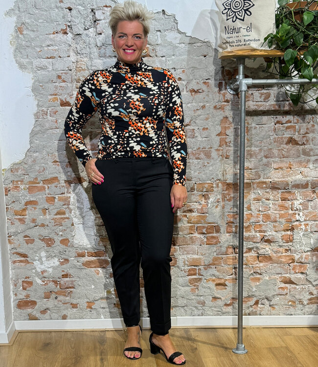 TRUE STORY zwarte wollen bandplooi broek MONA BLACK