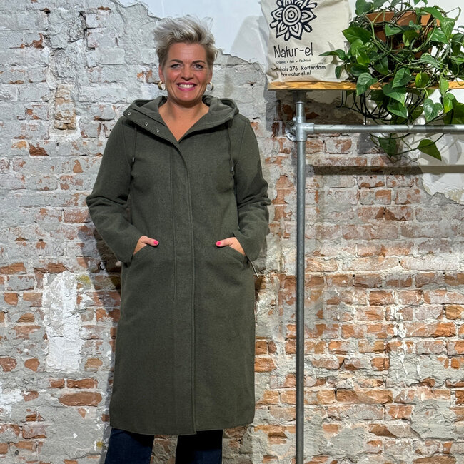 LANGERCHEN lange wollen trenchcoat MILPORT TIJM