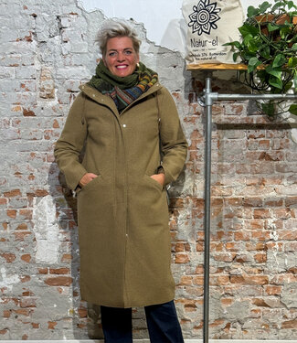 LangerChen LANGERCHEN lange wollen trenchcoat MILPORT WALNUT