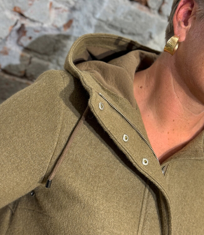 LANGERCHEN lange wollen trenchcoat MILPORT WALNUT