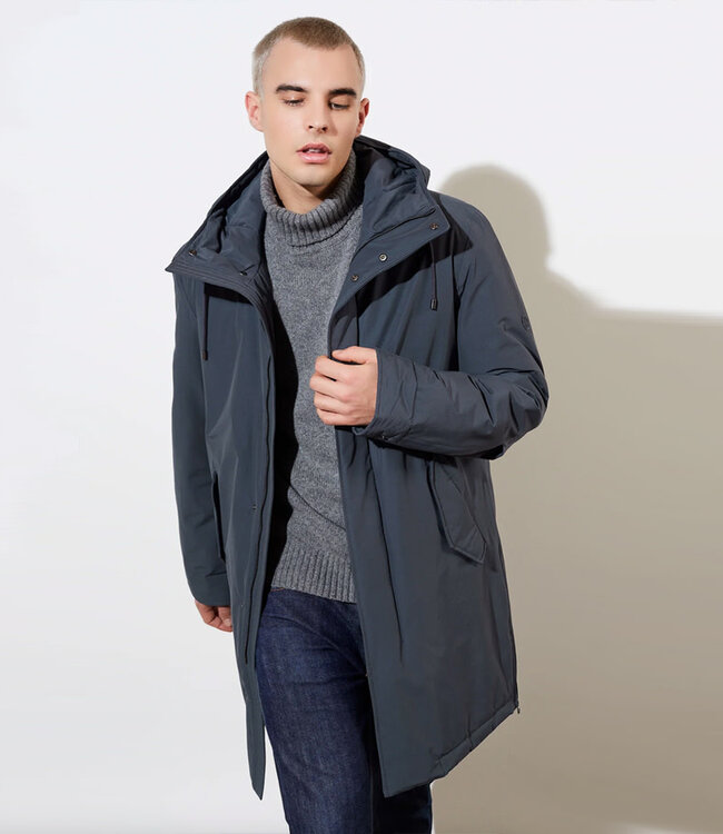 LANGERCHEN duurzame parka jas DARKIN GRAPHITE