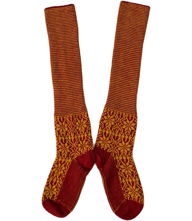 HIRSCH NATUR wollen Noorse KNIEKOUSEN ROOD OKER 430 211