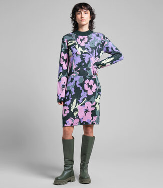 Dedicated DEDICATED gebreide jurk FLOWERS van biologisch katoen