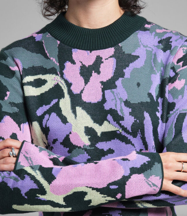 DEDICATED gebreide jurk FLOWERS van biologisch katoen