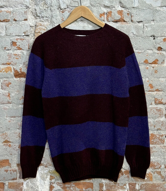 HARLEY gestreepte wollen trui WIZZARD VIOLET van pure wol