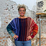 Gestreepte ALPACA trui met vleermuismouwen COLETTE MULTI
