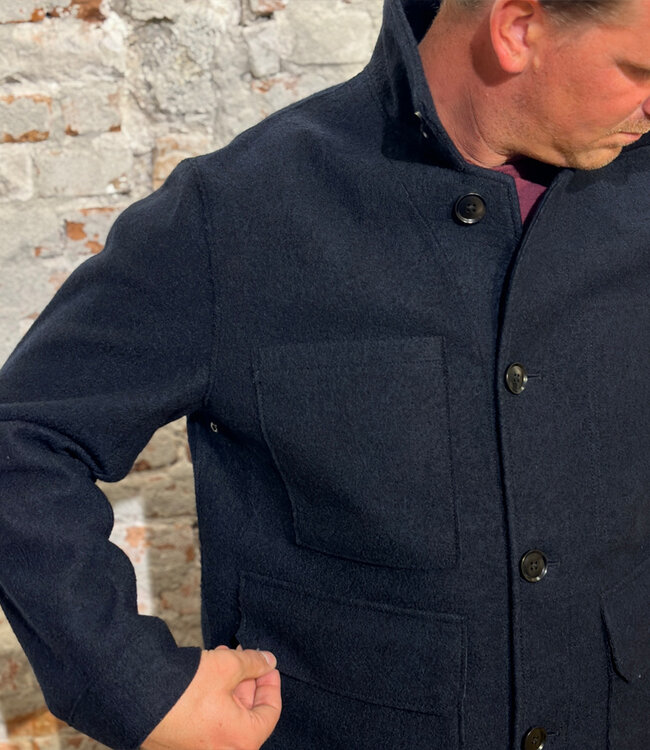 LANGERCHEN sportieve korte wollen jas LUCAN CARBON