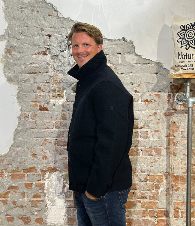 LANGERCHEN sportieve korte wollen jas LUCAN CARBON