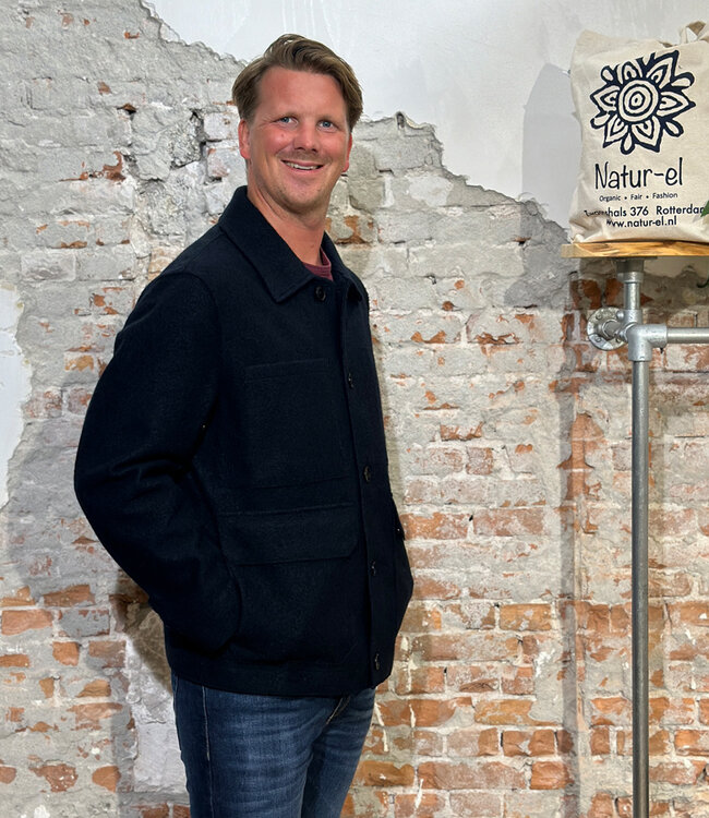 LANGERCHEN sportieve korte wollen jas LUCAN CARBON