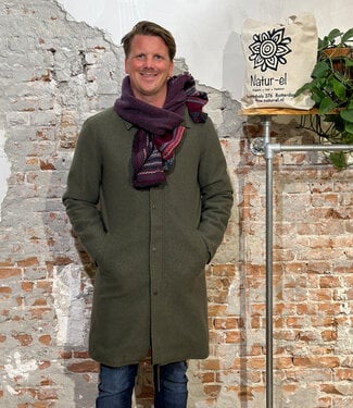 LangerChen LANGERCHEN wollen parka jas voor heren STRAITON OLIVE