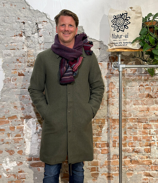 LANGERCHEN wollen parka jas voor heren STRAITON OLIVE