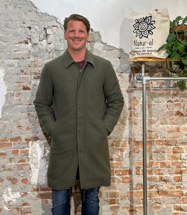 LANGERCHEN wollen parka jas voor heren STRAITON OLIVE