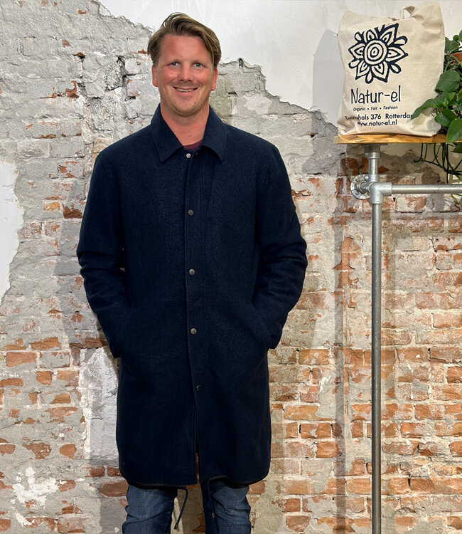 LANGERCHEN wollen parka jas voor heren STRAITON NAVY