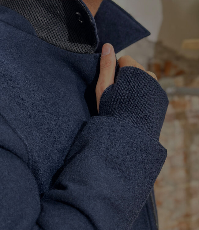 LANGERCHEN wollen parka jas voor heren STRAITON NAVY