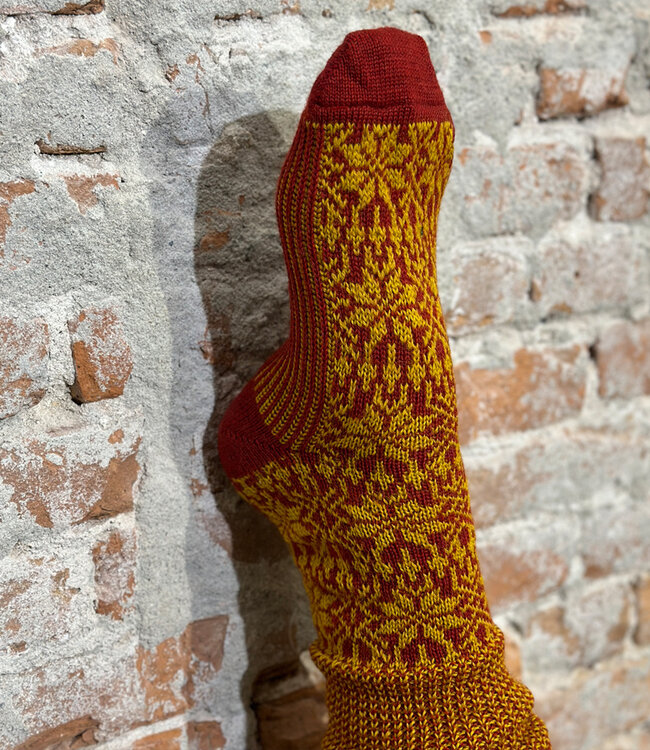 HIRSCH NATUR wollen Noorse KNIEKOUSEN ROOD OKER 430 211