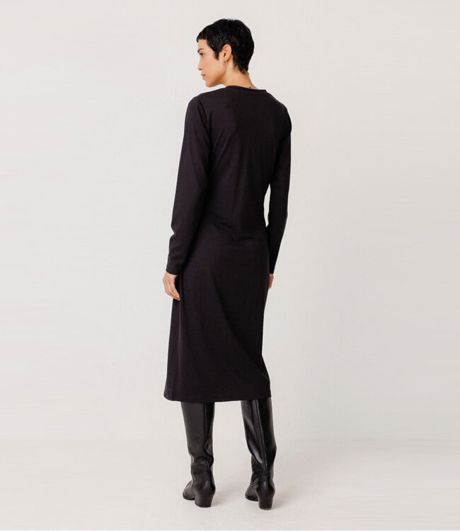 SKFK jurk LUAR BLACK met strik van biologisch katoen