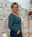 FLOMAX puur wollen v-hals vest TILDA BLUE