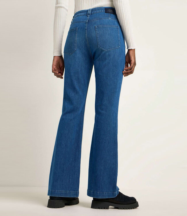 LANIUS bootcut jeans AMY MID BLUE van biologisch katoen