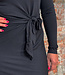 SKFK jurk LUAR BLACK met strik van biologisch katoen