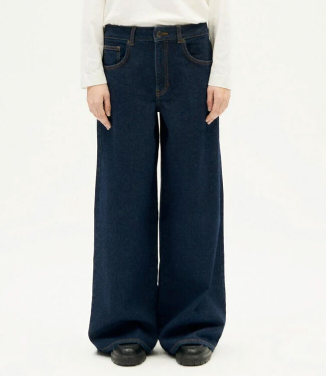 THINKING MU spijkerbroek HEDDA DARK DENIM wijde pijpen