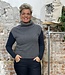 LIVING CRAFTS Pure wollen spencer met col LALA SMOKE