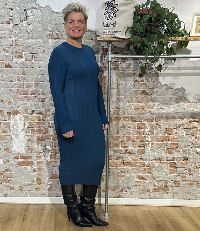 TRANQUILLO midi rib  jurk ZIA BERMUDA silky ecovero