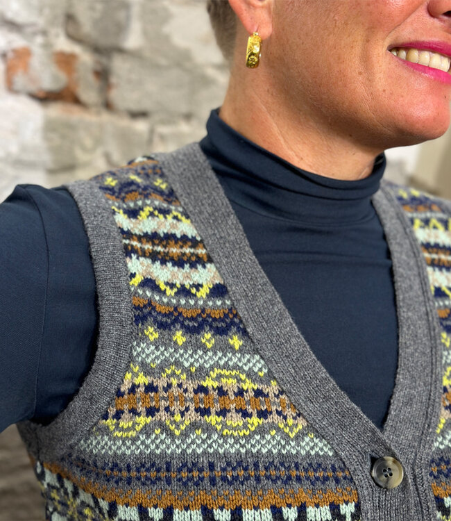 ERIBÉ wollen spencer dames vest KINROSS GARNET