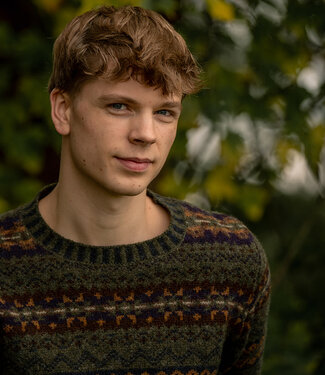 Eribé ERIBÉ wollen trui shetland wol supersoft BRODIE WOODLAND