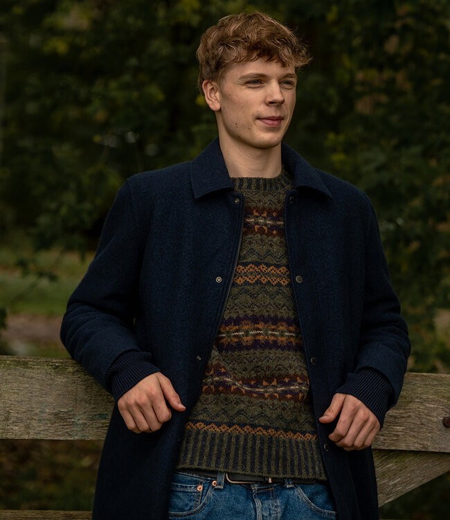 ERIBÉ wollen trui shetland wol supersoft BRODIE WOODLAND